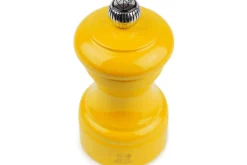 Moulin à poivre manuel Peugeot Bistro en bois de hêtre laqué jaune safran 10cm