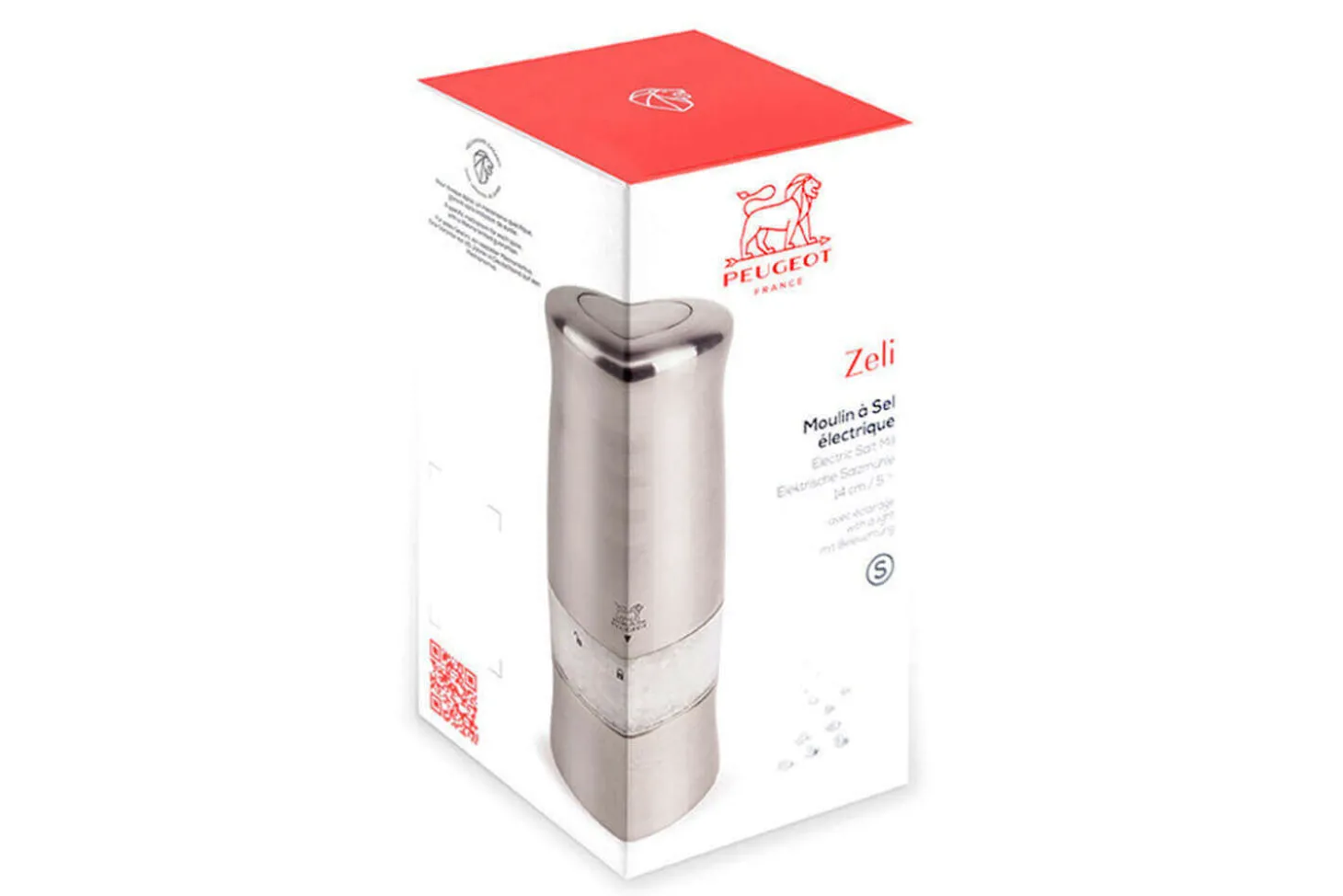 Moulin à sel électrique Peugeot Zeli en ABS avec éclairage 14cm