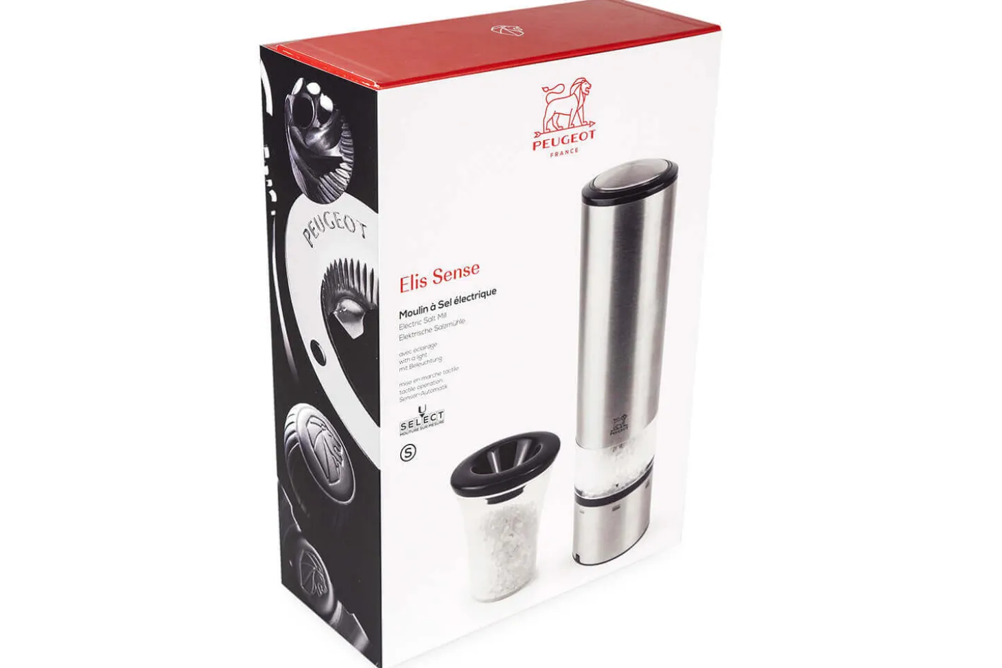 Moulin à sel électrique Peugeot Elis Sense U'Select 20cm en inox avec éclairage