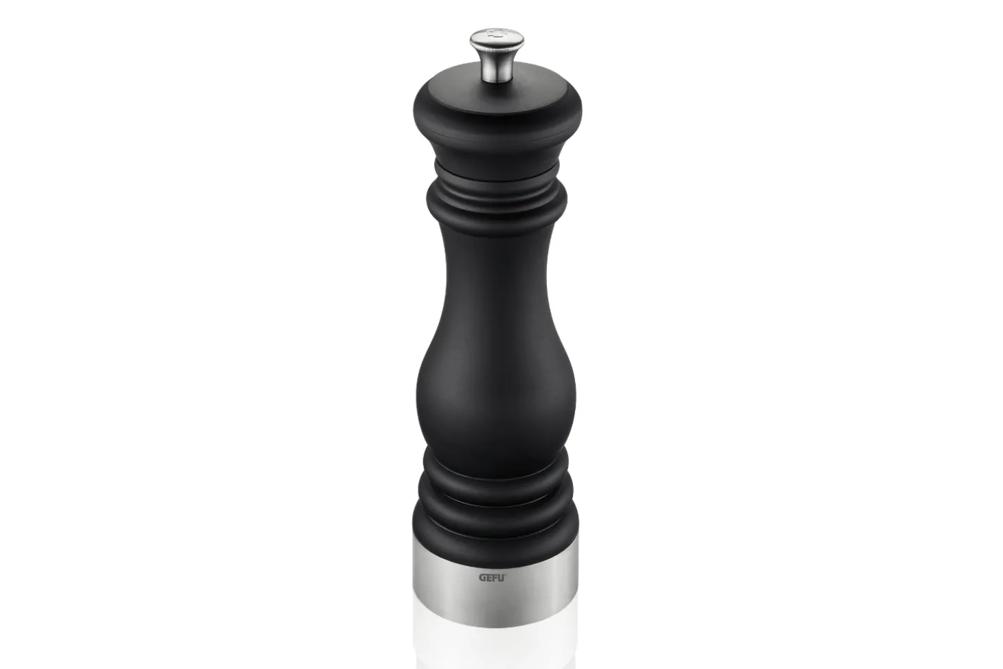 Moulin à sel ou poivre Gefu Flavio en acier inox et polymère noir 21cm