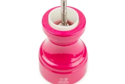 Moulin à sel sec manuel Peugeot Bistro en bois de hêtre laqué rose bonbon 10cm