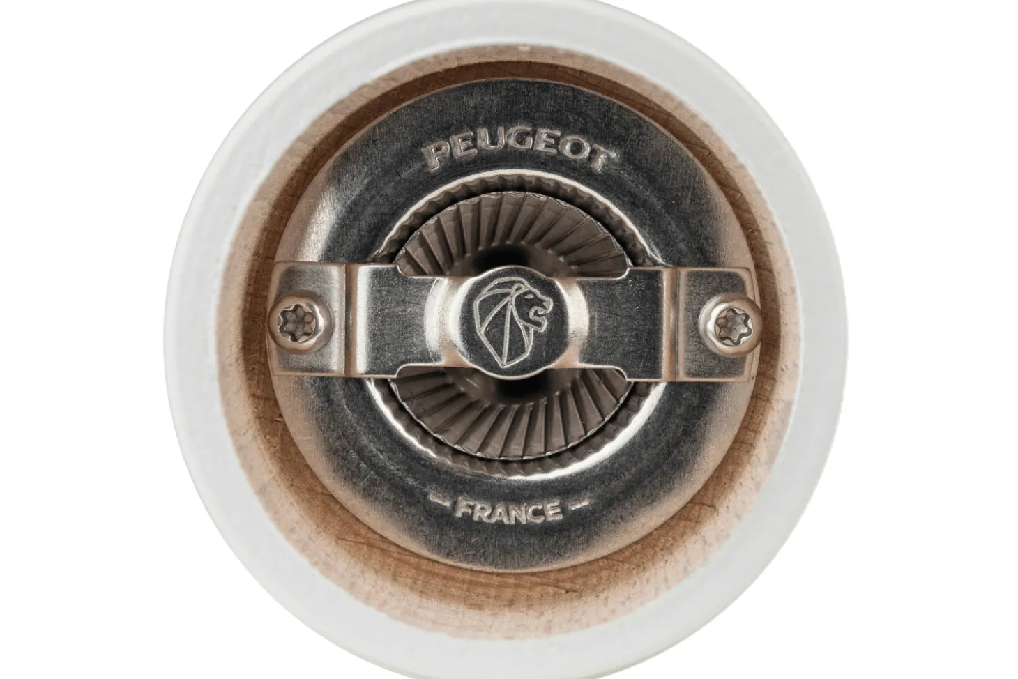 Moulin à sel sec manuel Peugeot Bistro en bois de hêtre laqué gris perle 10cm