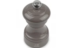 Moulin à sel sec manuel Peugeot Bistro en bois de hêtre laqué gris taupe 10cm