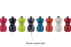 Moulin à sel sec manuel Peugeot Bistro en bois de hêtre laqué ardoise 10cm