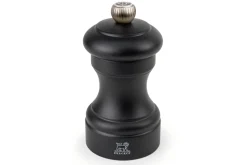 Moulin à sel sec manuel Peugeot Bistro en bois de hêtre noir mat 10cm