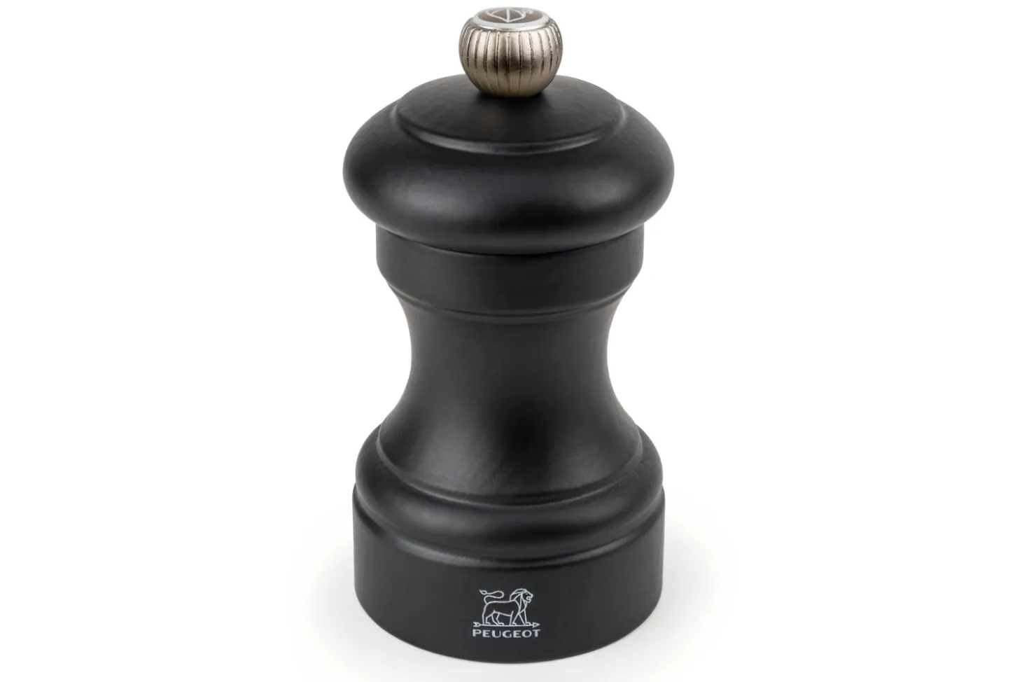 Moulin à sel sec manuel Peugeot Bistro en bois de hêtre noir mat 10cm
