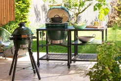 Pack Big Green Egg Large barbecue + convEGGtor + table modulaire + meuble placard + 6 roulettes