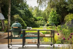 Pack Big Green Egg Large barbecue + convEGGtor + table modulaire + meuble placard + 6 roulettes