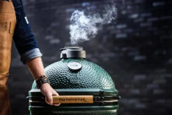 Pack Big Green Egg Large barbecue + convEGGtor + table modulaire + meuble d'extension + 6 roulettes
