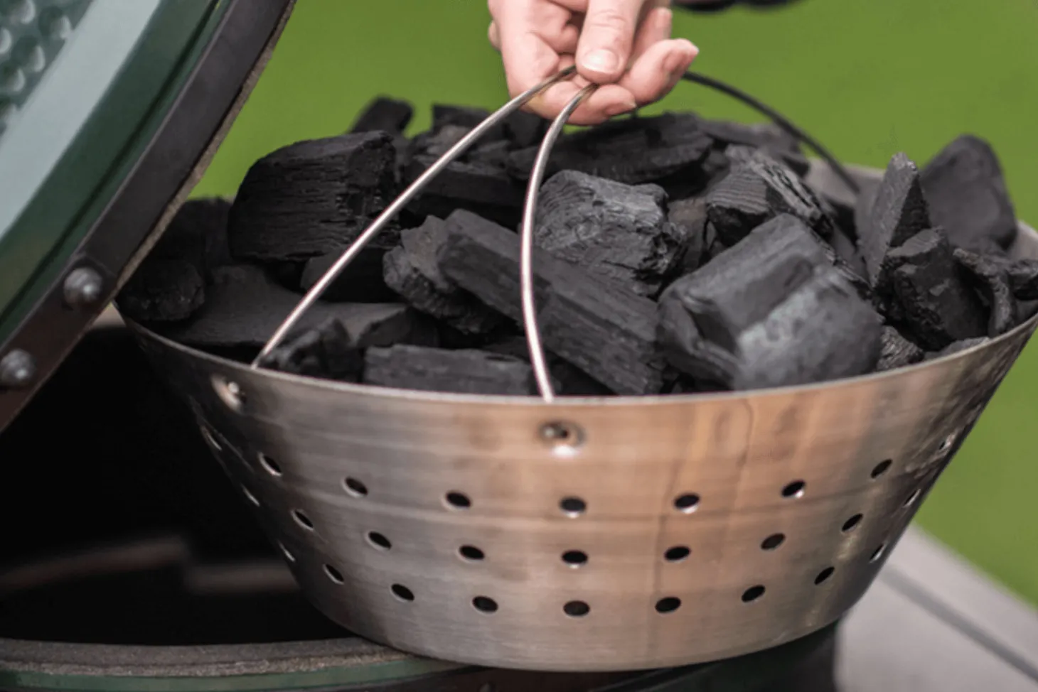 Panier à charbon en acier inoxydable pour Big Green Egg MiniMax