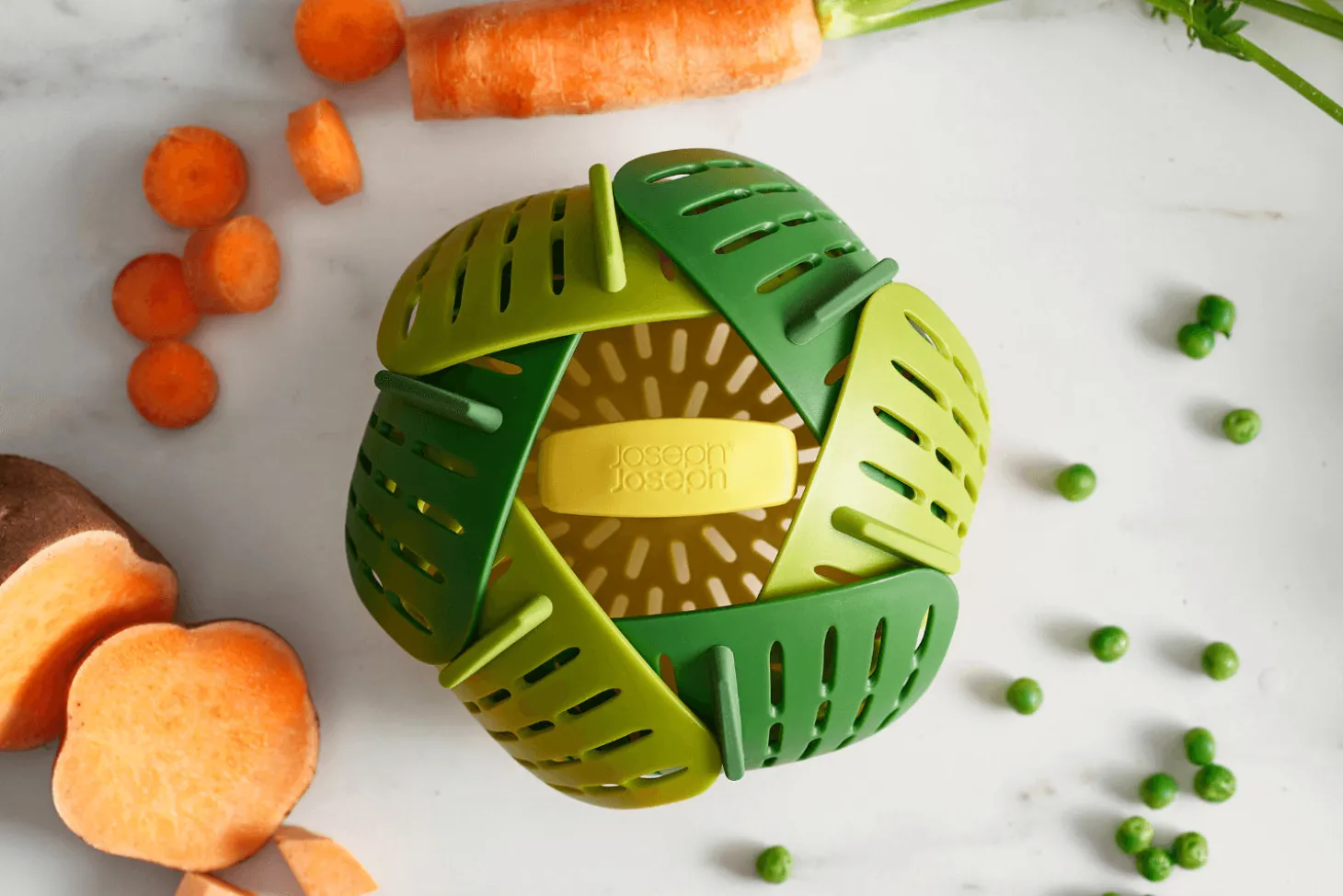 Panier vapeur pliable Joseph Joseph Bloom en silicone vert