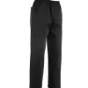 Pantalon de cuisine unisexe Egochef Coulisse noir polyester et coton à poches