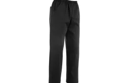 Pantalon de cuisine unisexe Egochef Coulisse noir polyester et coton à poches
