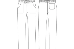 Pantalon de cuisine unisexe Egochef Coulisse blanc 100% coton à poches