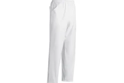 Pantalon de cuisine unisexe Egochef Coulisse blanc 100% coton à poches