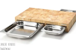 Petit bac gastronorme en inox pour planche à découper Continenta - 17,5x16x4cm