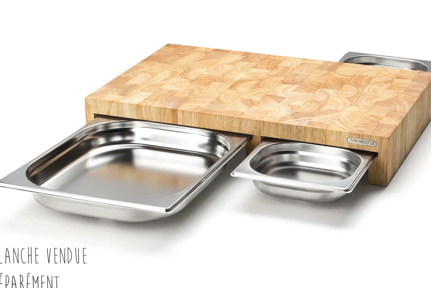 Petit bac gastronorme en inox pour planche à découper Continenta - 17,5x16x4cm