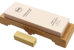 Pierre à aiguiser japonaise King Gold Super Finish grains 8000 avec support + pierre Nagura