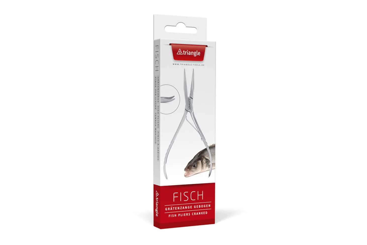 Pince à arêtes coudée Triangle acier inox 20cm