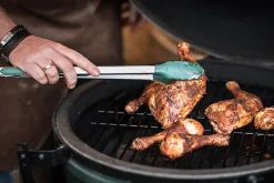 Pince à barbecue Big Green Egg en acier inoxydable et embouts en silicone 40cm