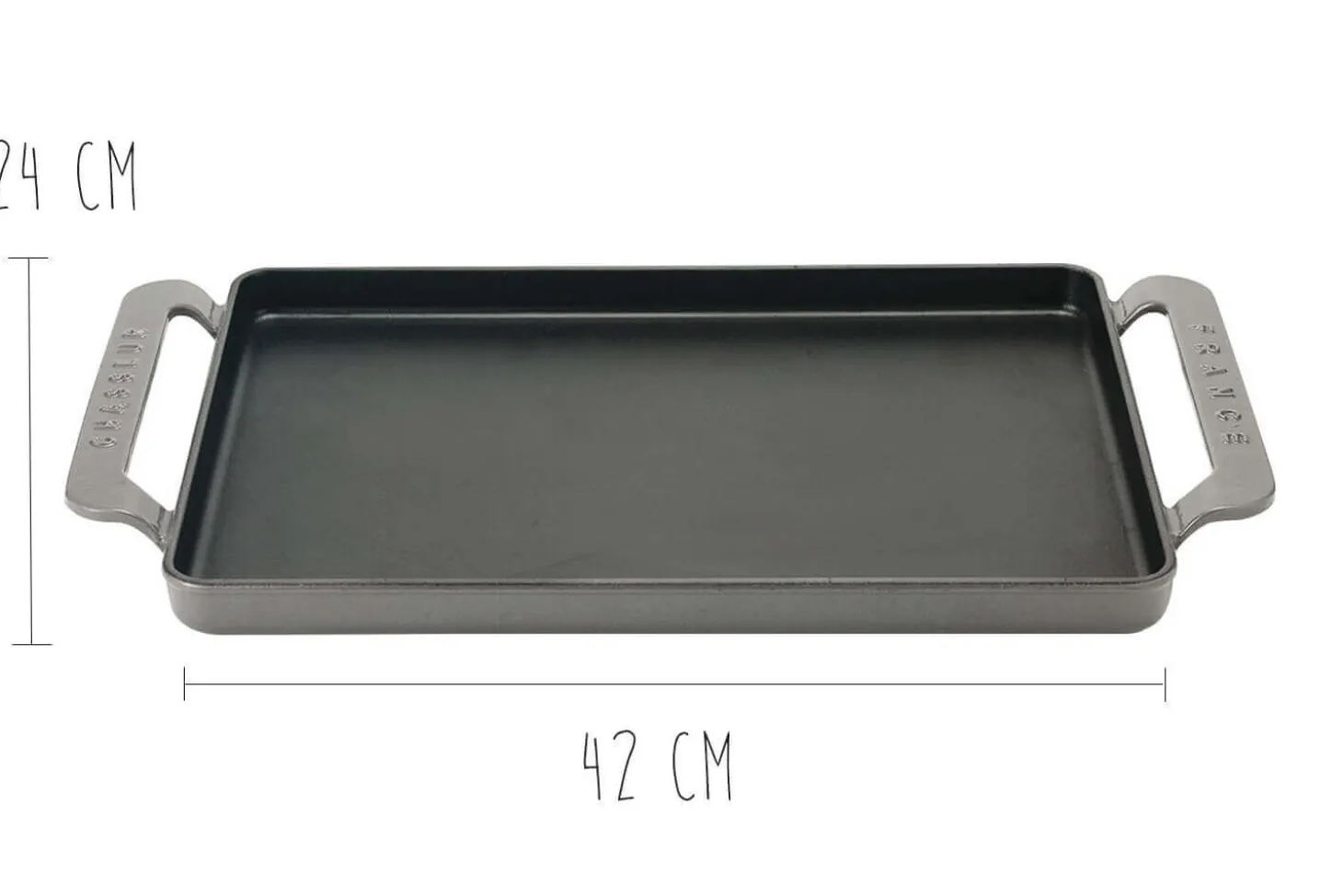 Plancha grill en fonte - 42x24cm