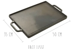 Plancha grill réversible en fonte - 50x35cm