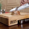 Planche Boos Blocks Prep Masters bois d'érable + plateau acier 38 x 36 x 6cm