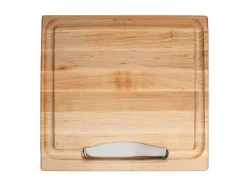 Planche Boos Blocks Prep Masters bois d'érable + plateau acier 38 x 36 x 6cm