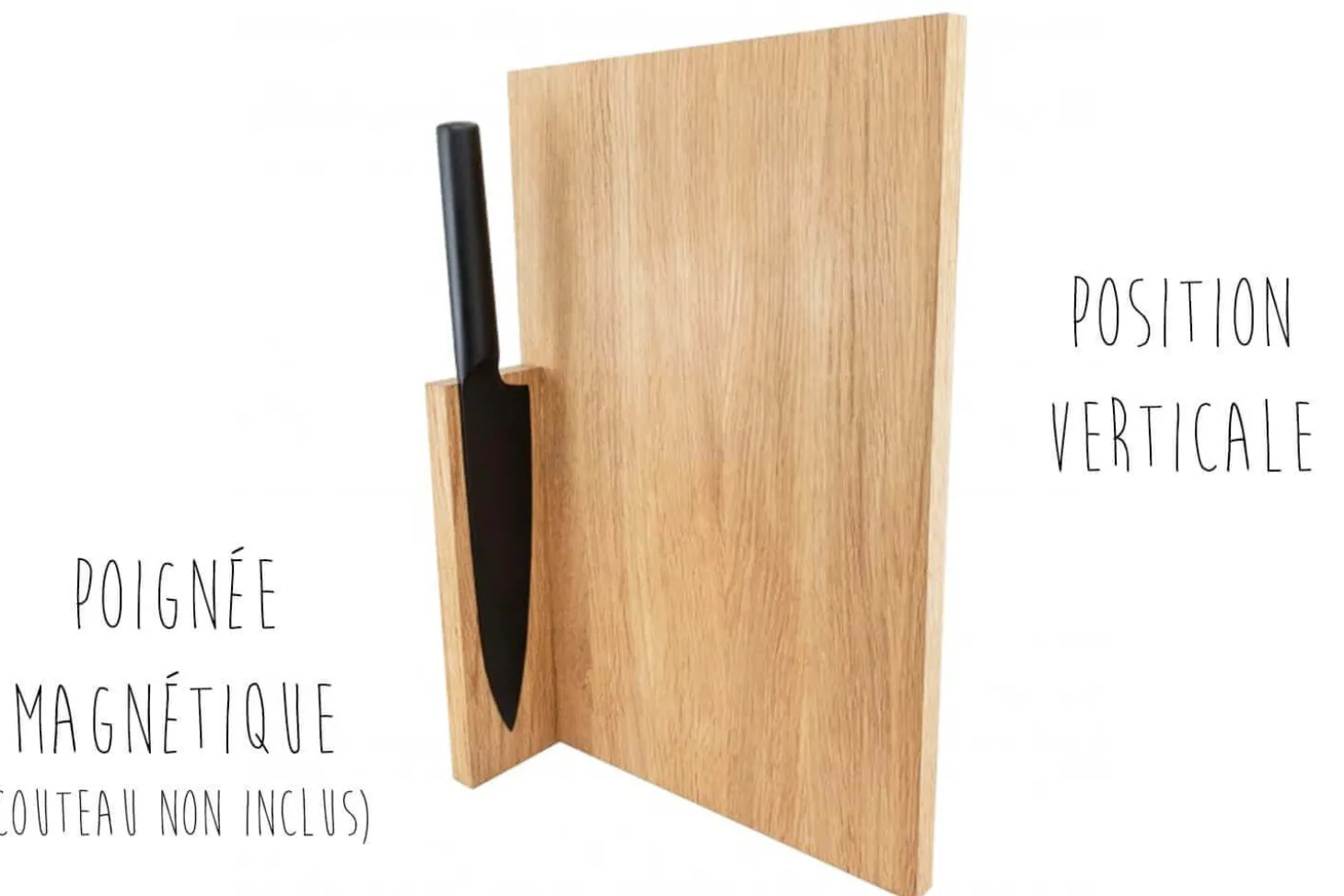 Planche à découper artisanale en bois de chêne Clap Design multifonction 37x24x2cm
