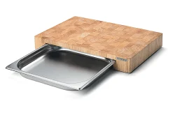 Planche à découper Continenta en bois 39x27x6cm + bac inox