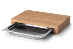 Planche à découper Continenta en bois 39x27x6cm + bac inox