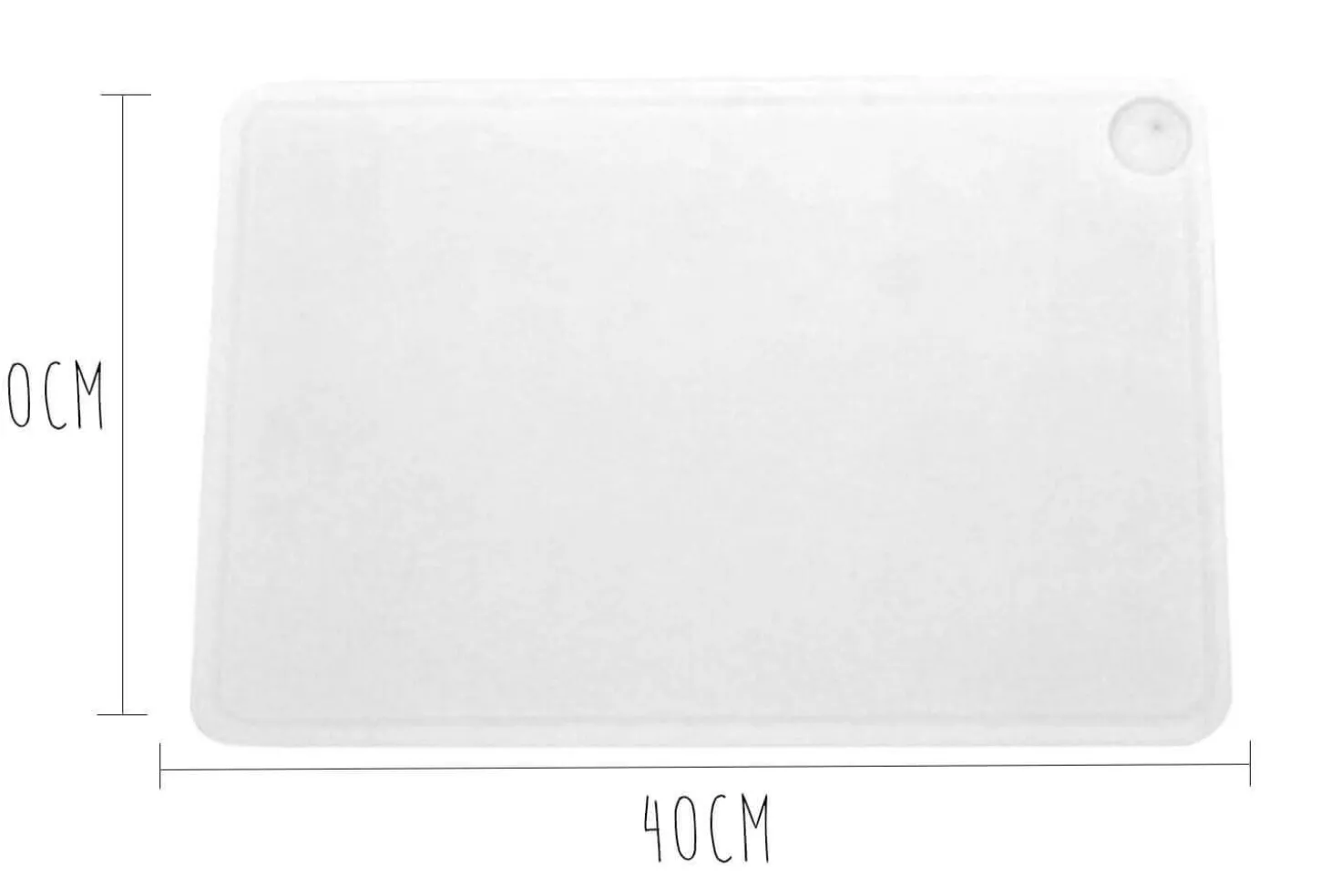 Planche à découper polyéthylène blanc HD500 à rigole et poche à jus 40x30cm