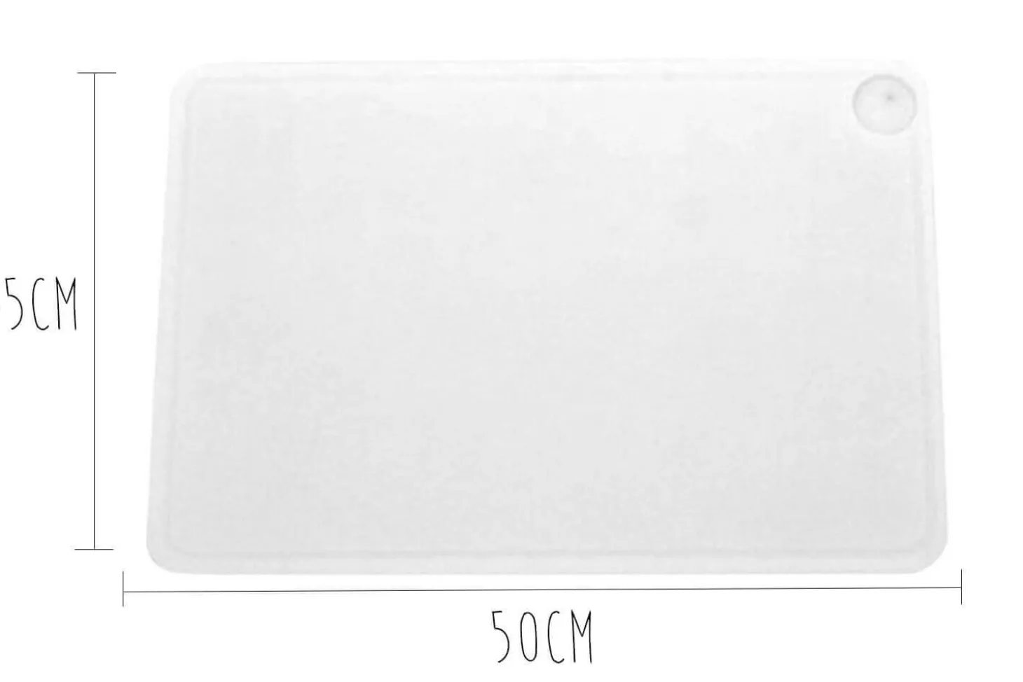 Planche à découper polyéthylène blanc HD500 à rigole et poche à jus 50x35cm