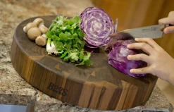 Planche à découper ronde Boos Blocks Gourmet en noyer noir Ø46x7.5cm