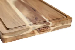 Planche à découper Wusaki en acacia double face avec rigoles 41x31cm