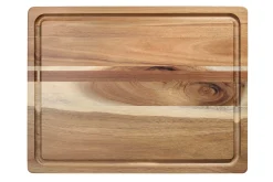 Planche à découper Wusaki en acacia double face avec rigoles 41x31cm