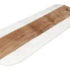 Planche de service Artesà en marbre blanc et bois d'acacia 46x20cm