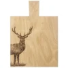 Planche de service en chêne Selbrae House 35x25x2cm avec poignée - Motif cerf