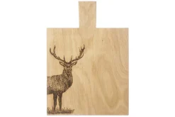 Planche de service en chêne Selbrae House 35x25x2cm avec poignée - Motif cerf