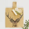 Planche de service en chêne Selbrae House 35x25x2cm avec poignée - Motif cerf
