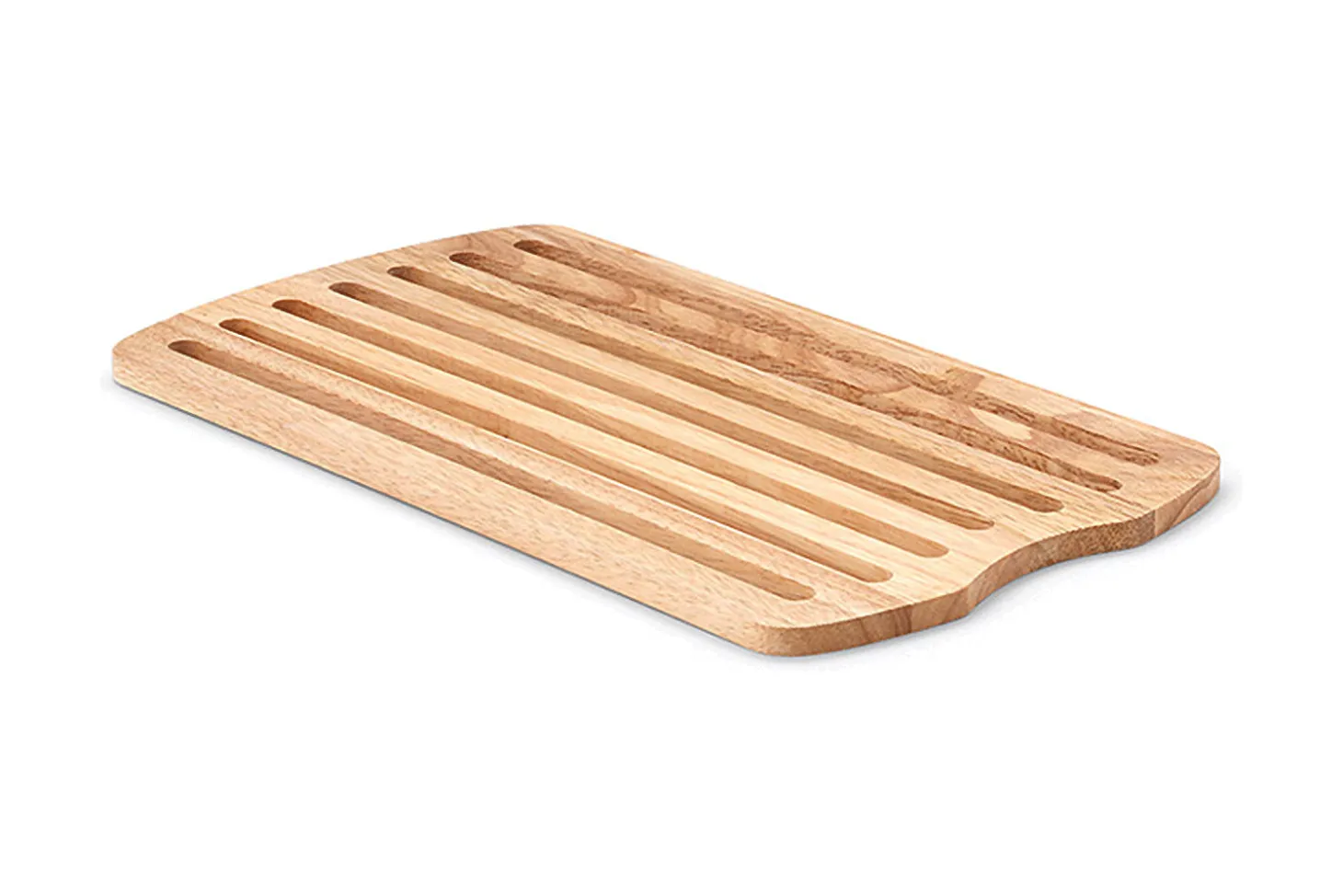Planche à pain Continenta en bois d'hévéa 45x26x2cm + grille ramasse-miettes