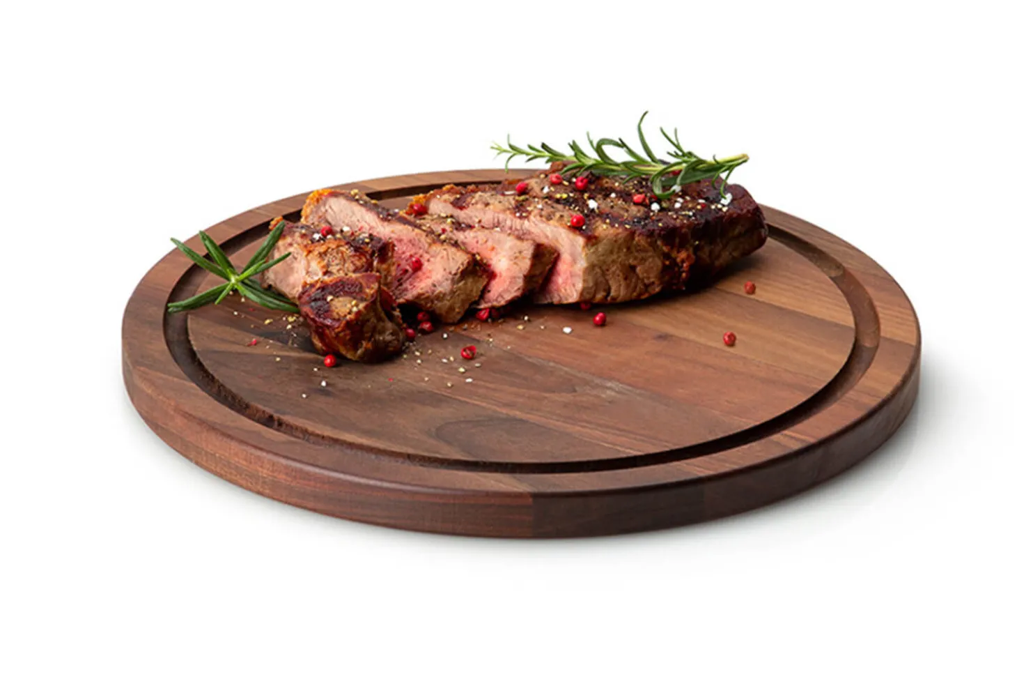 Planche à steak ronde Continenta en bois de noyer Ø28x1,8cm
