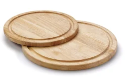 Planche à steak ronde Continenta avec rigole en bois d'hévéa