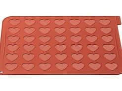 Plaque macarons en silicone 40x30cm 42 empreintes forme coeur