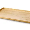Plateau de service rectangulaire Continenta en bois d'hévéa 53x32x3cm