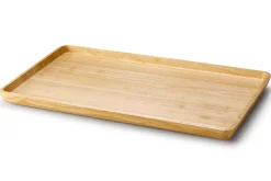Plateau de service rectangulaire Continenta en bois d'hévéa 53x32x3cm