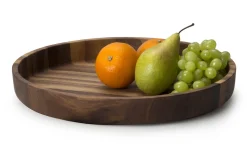 Plateau de service rond Continenta en noyer Ø38x5,4cm
