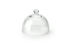 Plateau à fromage avec cloche en verre Continenta en bois d'hévéa Ø20x14cm
