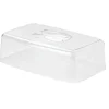 Plateau à fromage rectangulaire avec cloche Continenta en bois d'hévéa 30x20x8,5cm