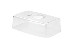 Plateau à fromage rectangulaire avec cloche Continenta en bois d'hévéa 30x20x8,5cm